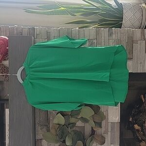 Green Batwing Blouse